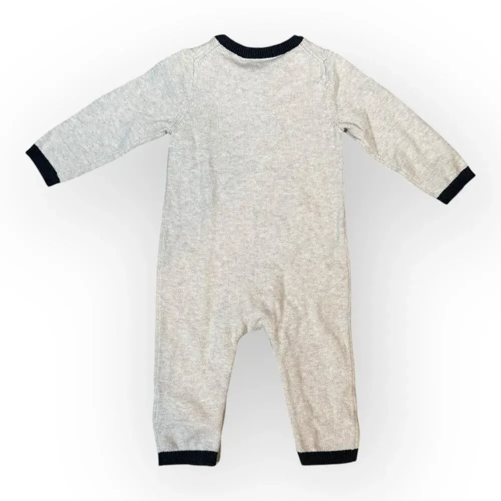 NWT Baby Gap Star Wars Darth‎ Vader Knit Long Sleeve Romper Size 6-12 Months